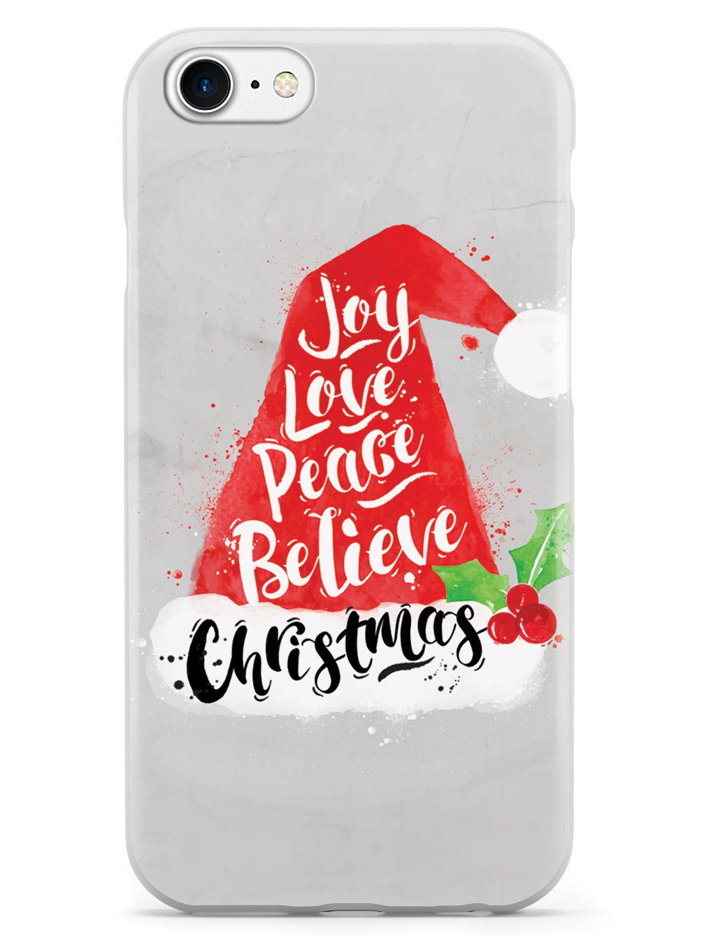 Joy, Love, Peace, Believe - Christmas Hat - White Case