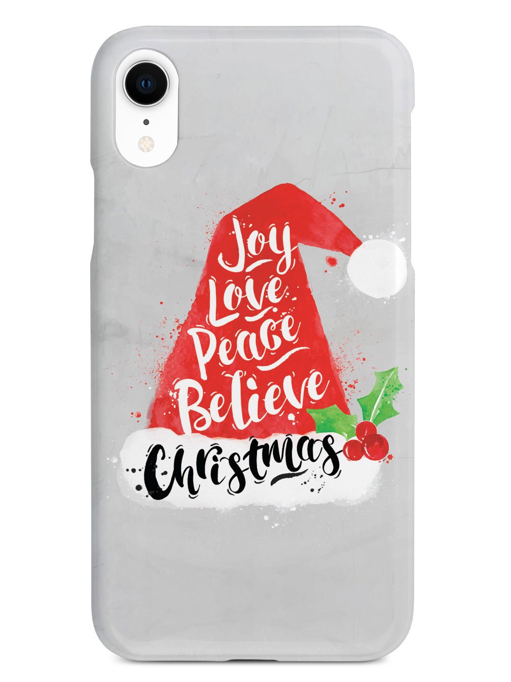 Joy, Love, Peace, Believe - Christmas Hat - White Case