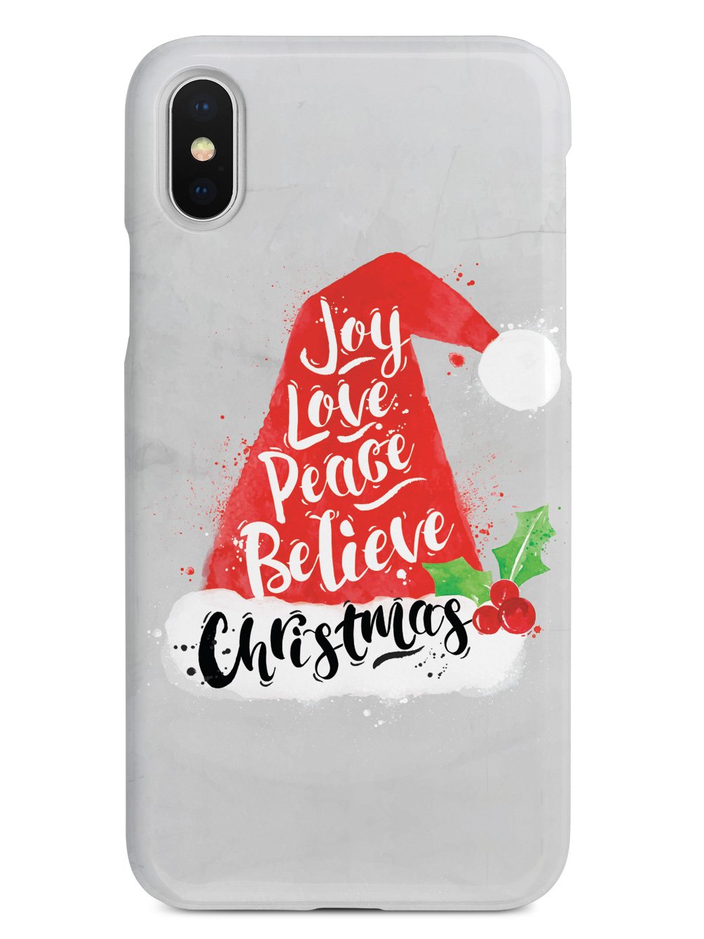 Joy, Love, Peace, Believe - Christmas Hat - White Case