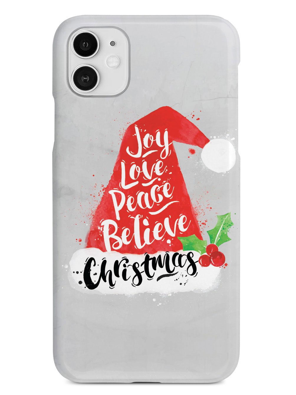 Joy, Love, Peace, Believe - Christmas Hat - White Case