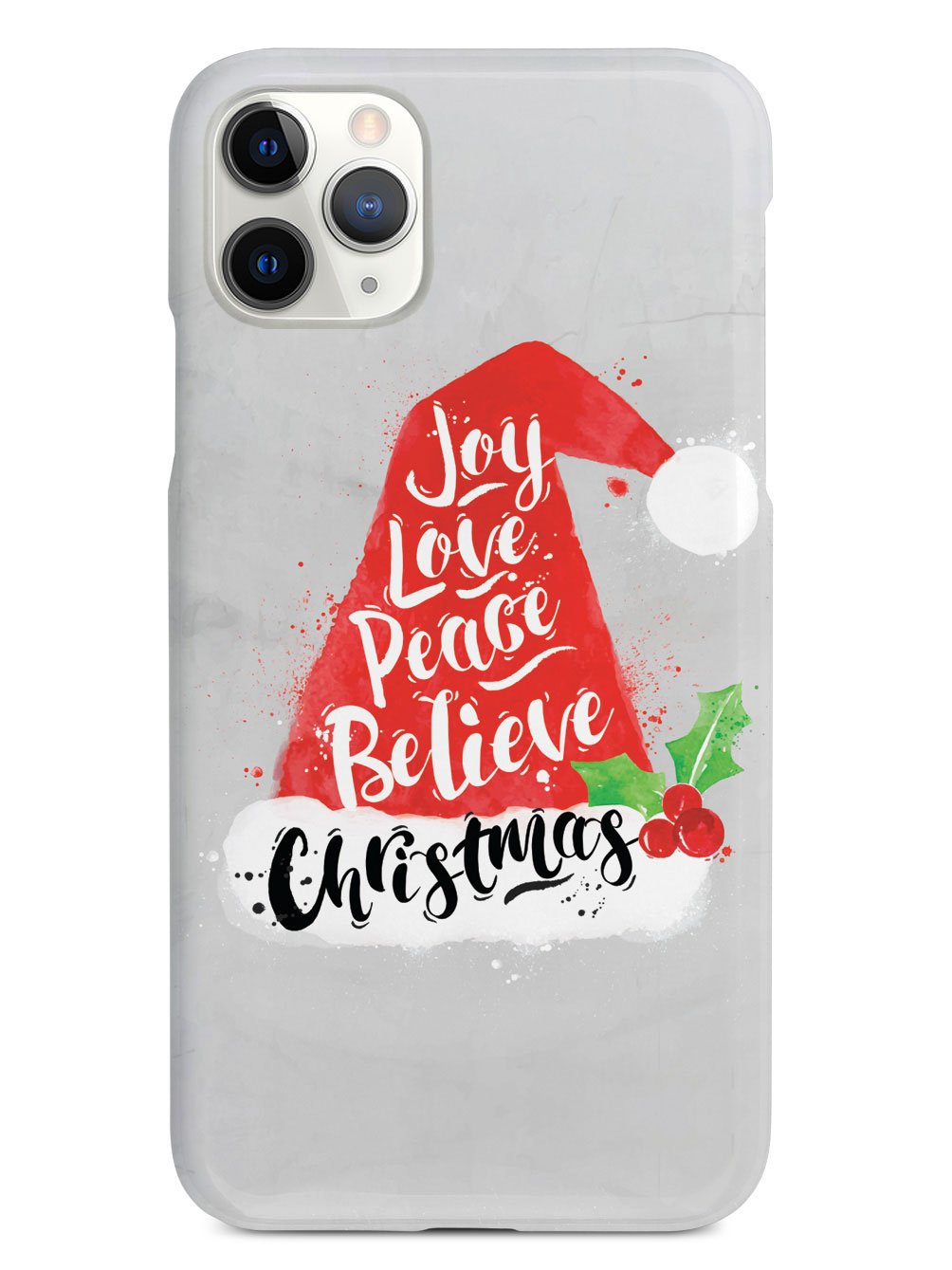 Joy, Love, Peace, Believe - Christmas Hat - White Case