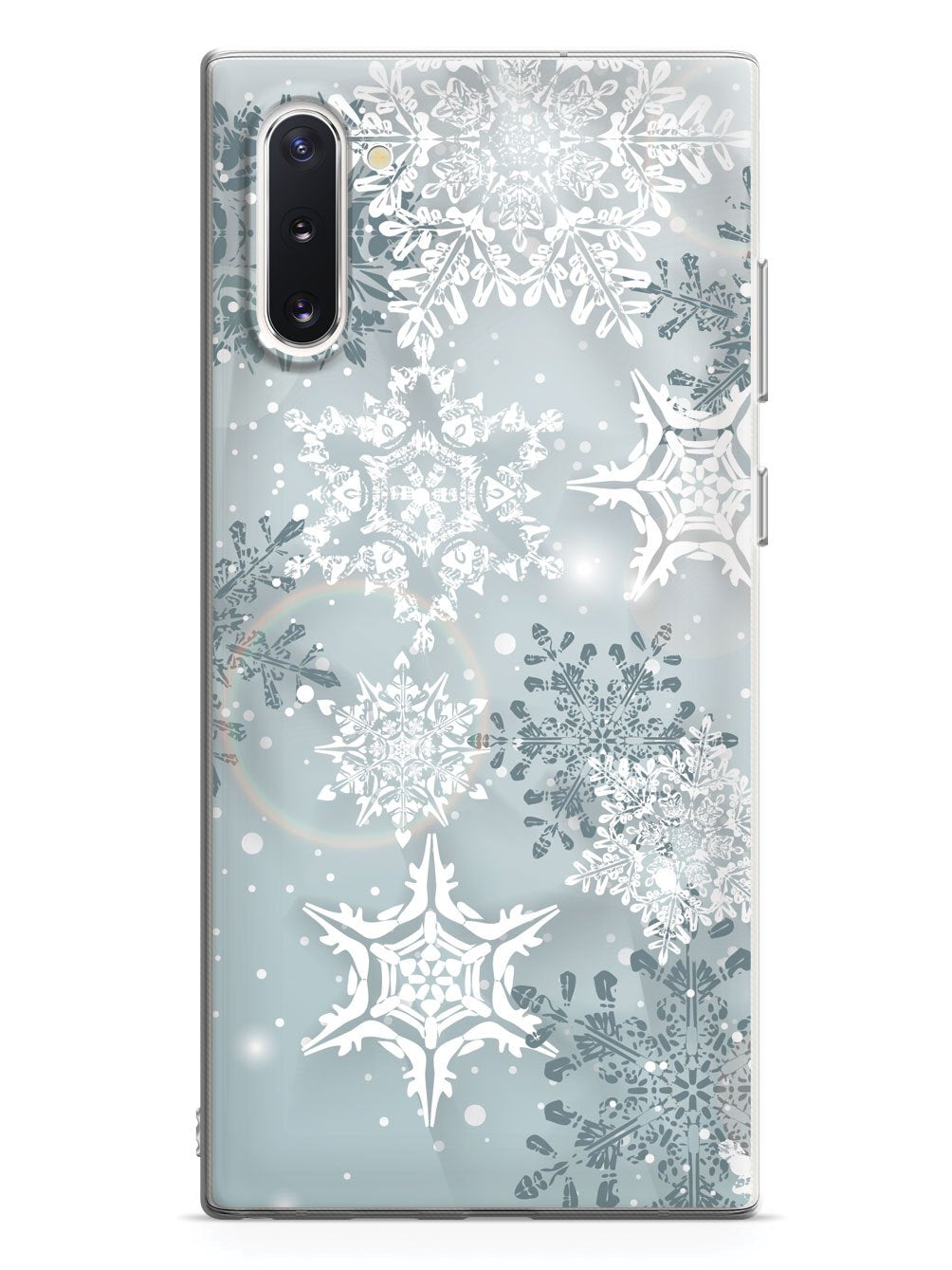 Silver Winter Snowflakes - White Case