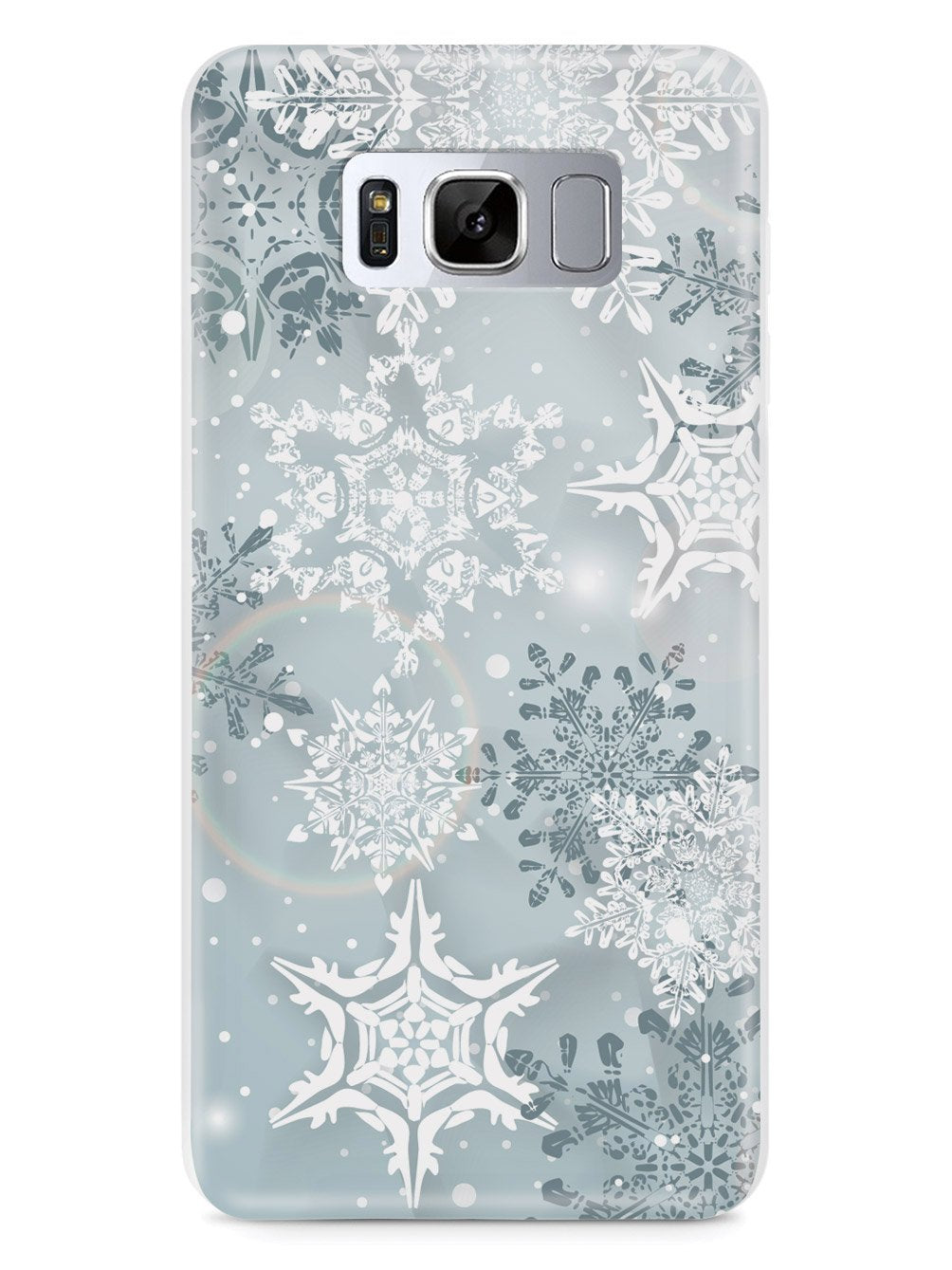 Silver Winter Snowflakes - White Case