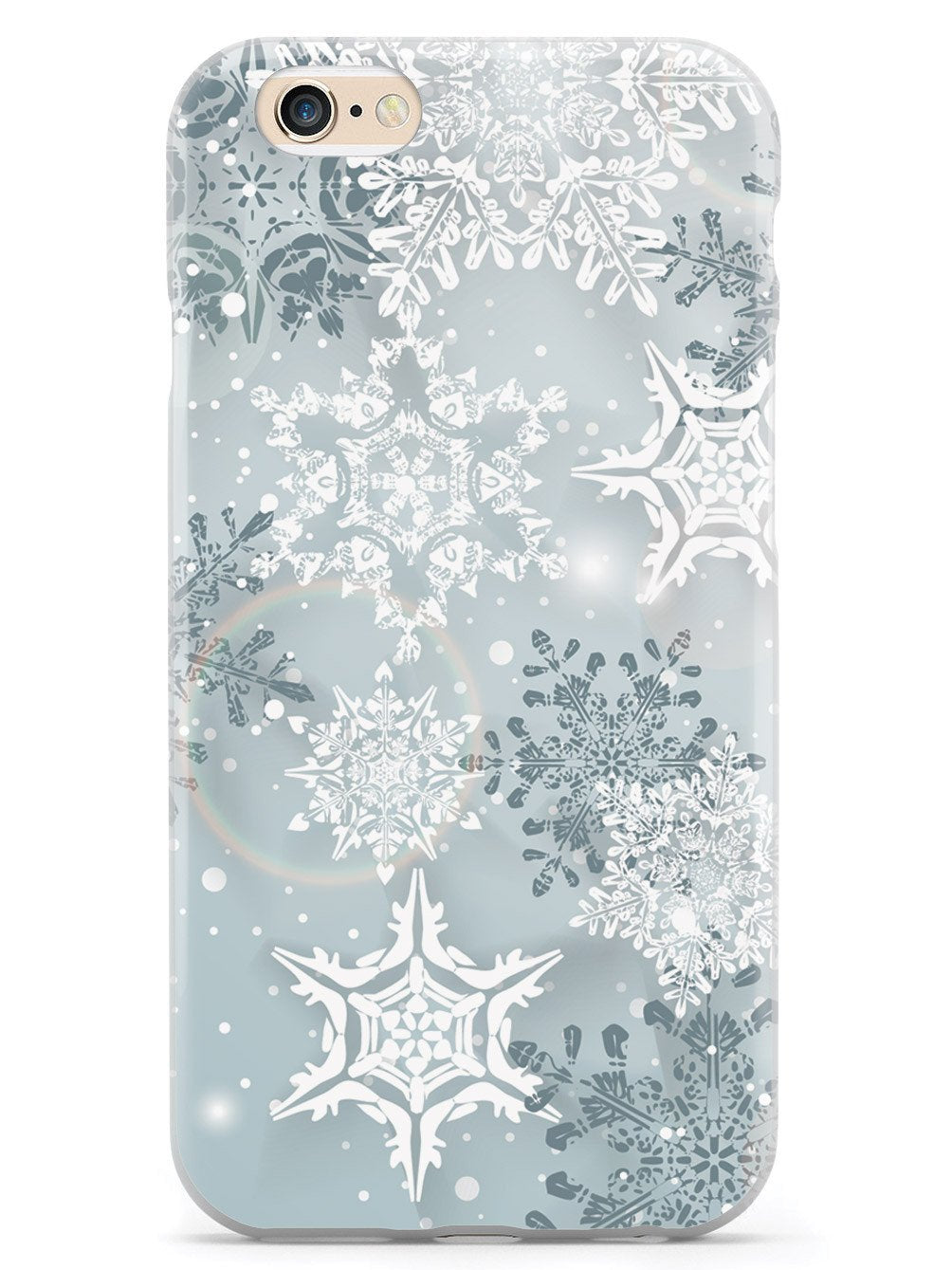 Silver Winter Snowflakes - White Case