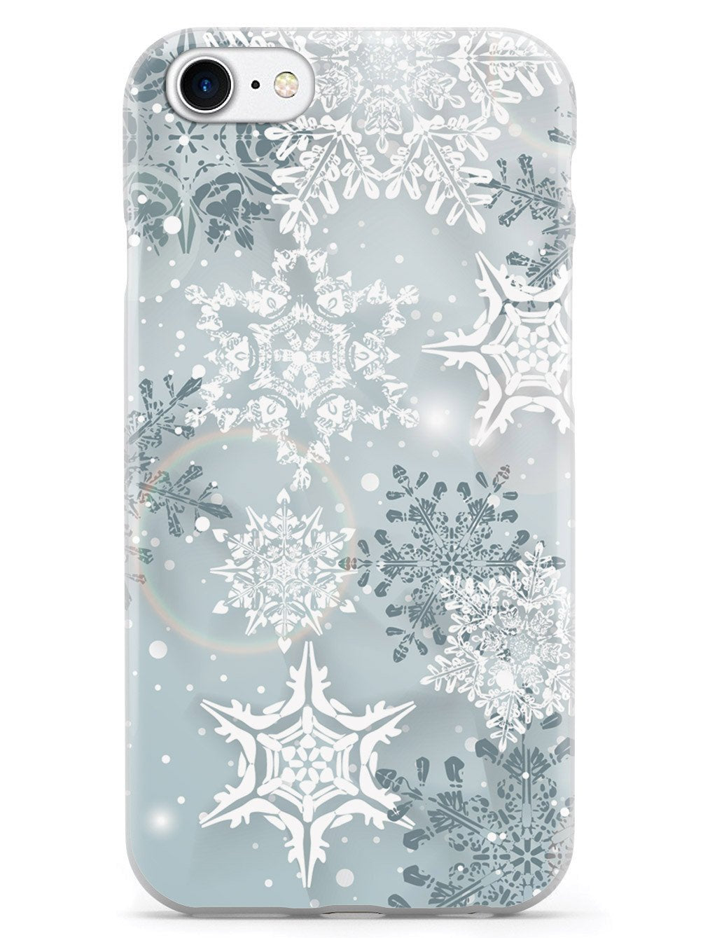 Silver Winter Snowflakes - White Case