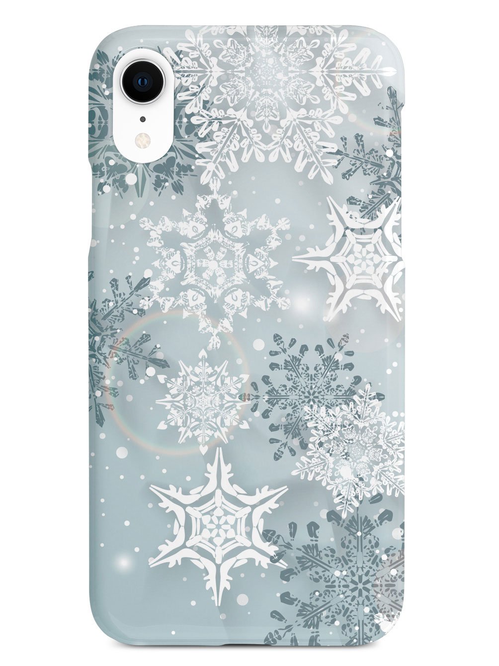 Silver Winter Snowflakes - White Case