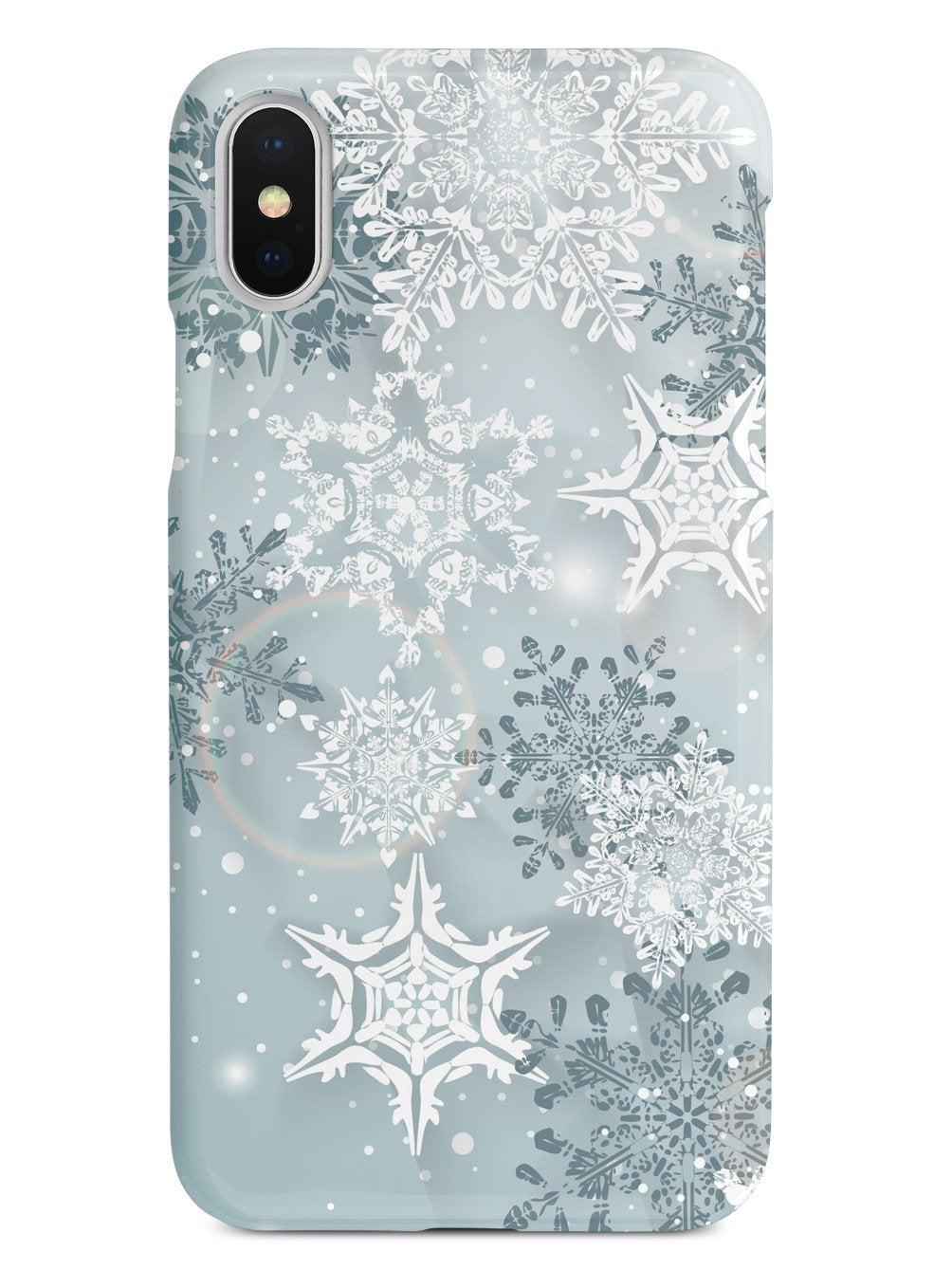 Silver Winter Snowflakes - White Case