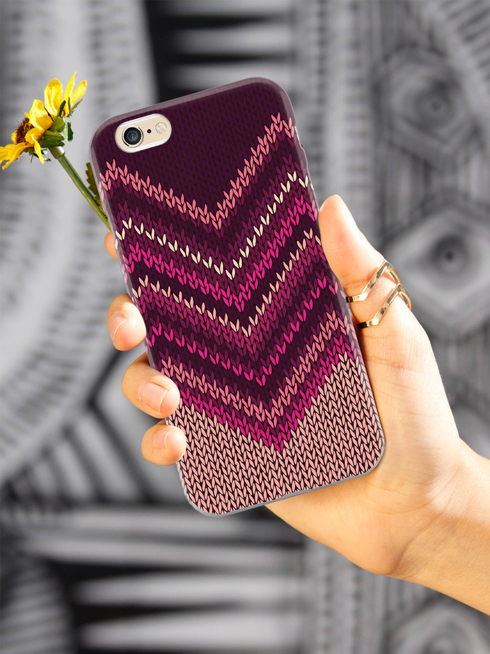 Pink and Purple Sweater Texture - White Case