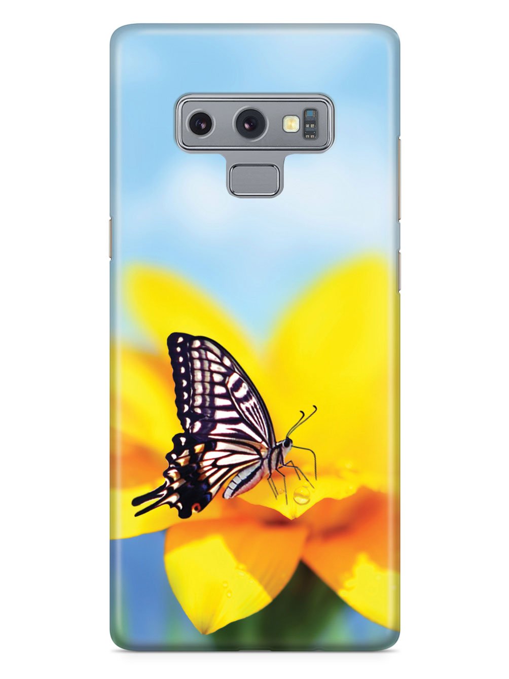 Monarch Butterfly on Yellow Flower - Black Case
