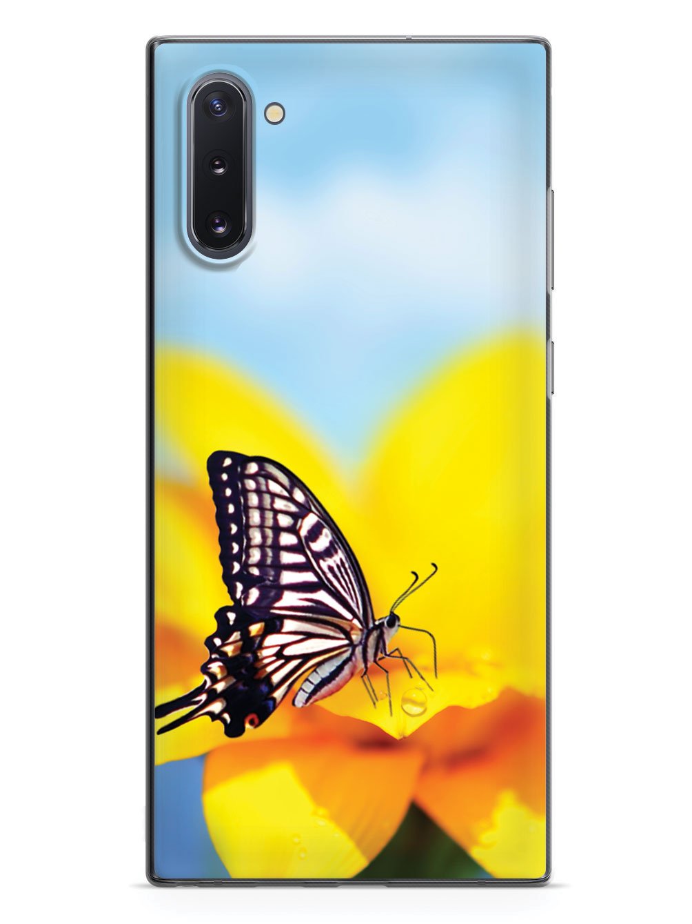 Monarch Butterfly on Yellow Flower - Black Case