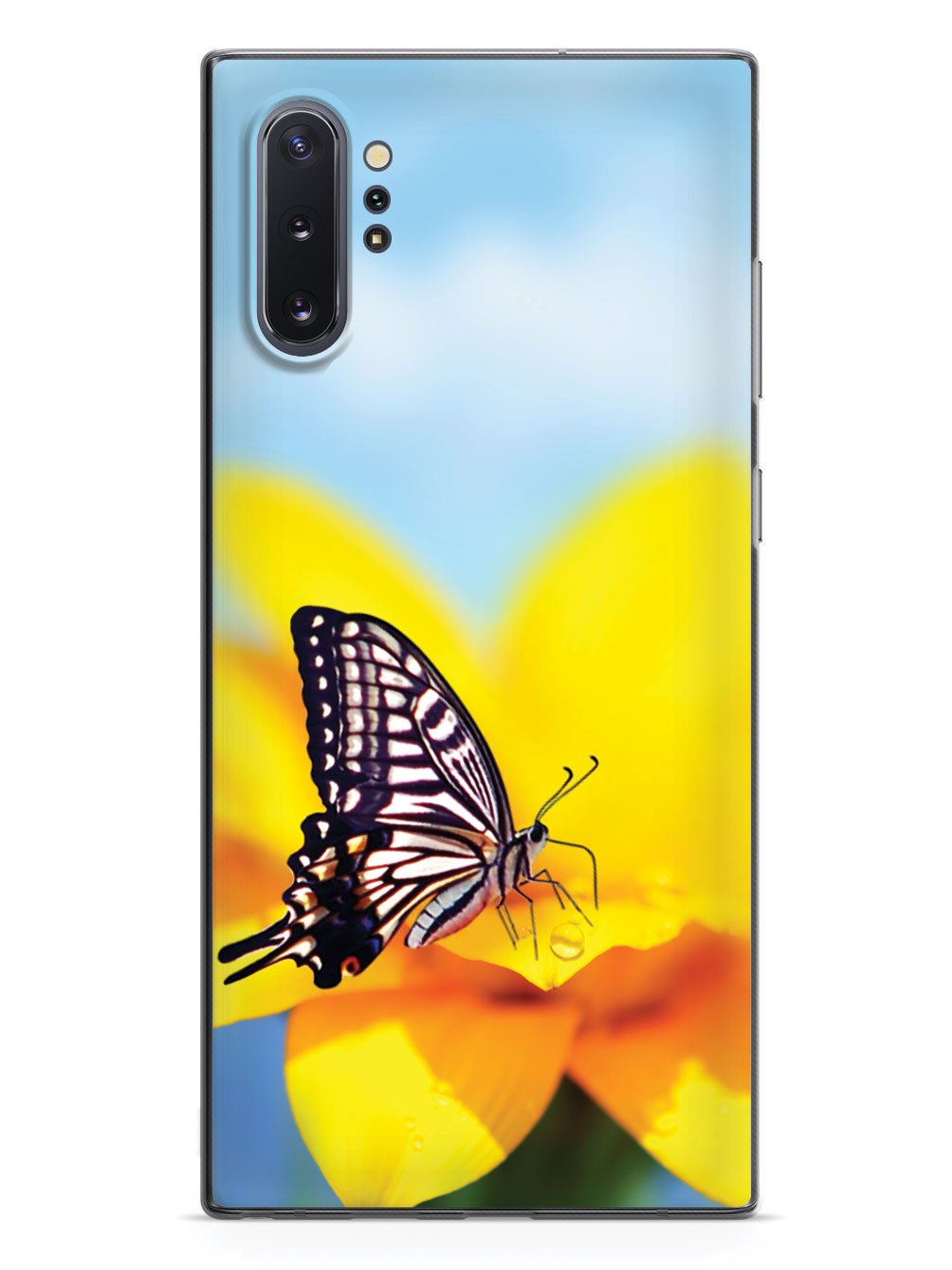 Monarch Butterfly on Yellow Flower - Black Case