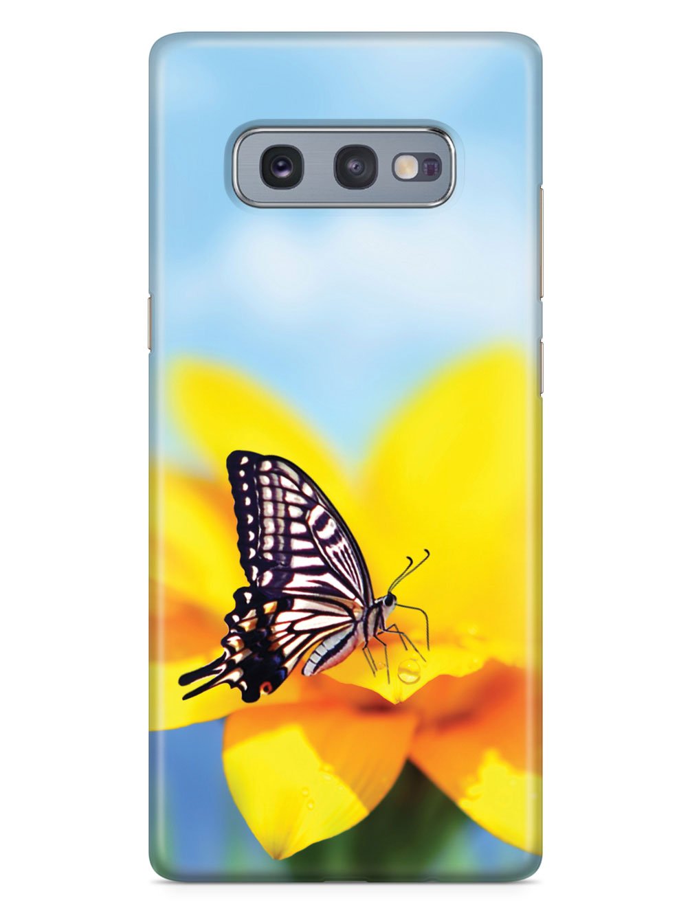 Monarch Butterfly on Yellow Flower - Black Case