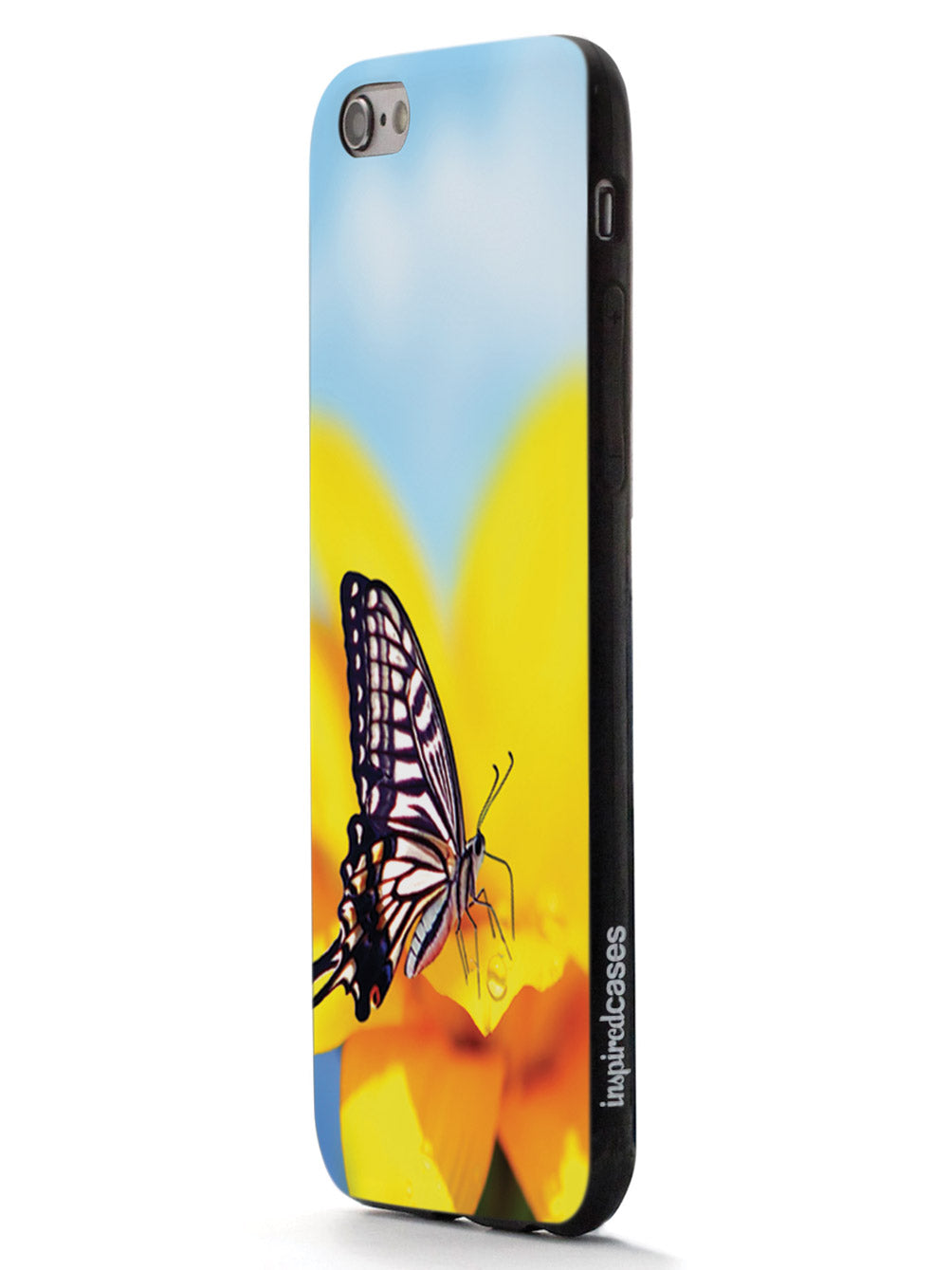 Monarch Butterfly on Yellow Flower - Black Case