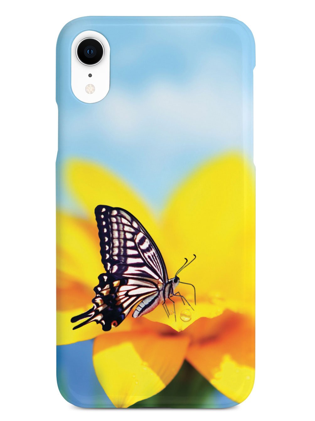 Monarch Butterfly on Yellow Flower - Black Case
