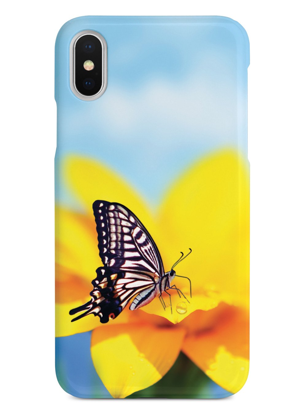 Monarch Butterfly on Yellow Flower - Black Case