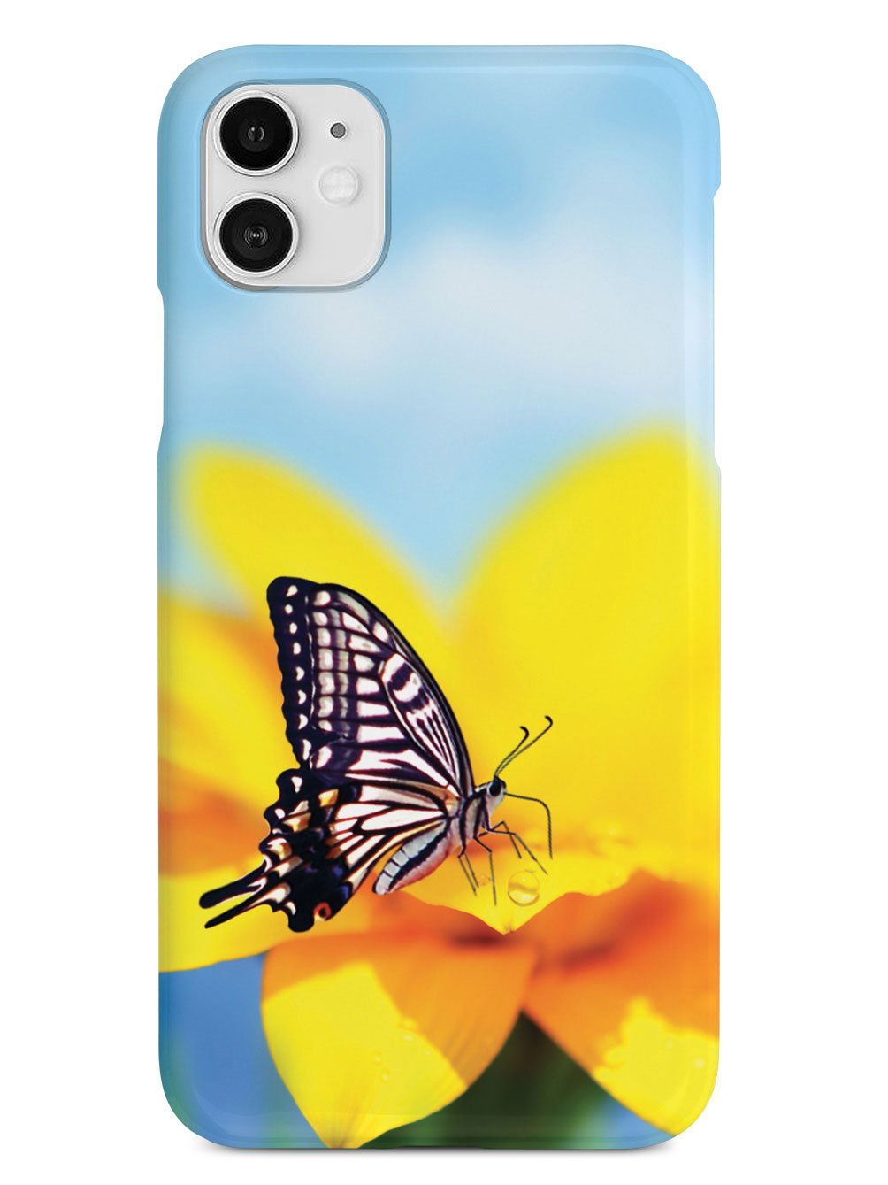Monarch Butterfly on Yellow Flower - Black Case