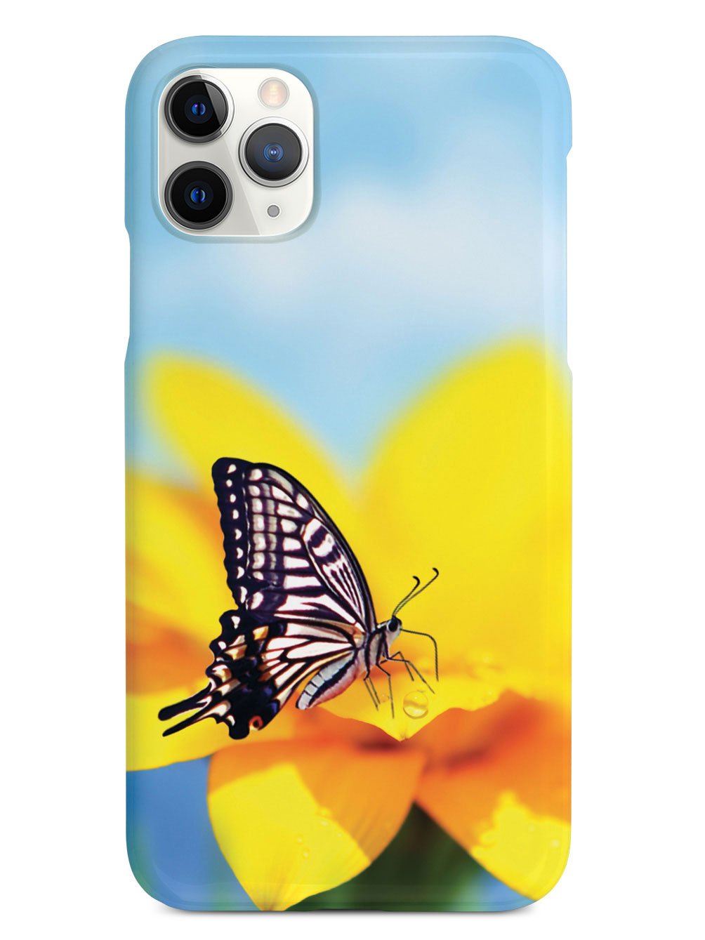 Monarch Butterfly on Yellow Flower - Black Case