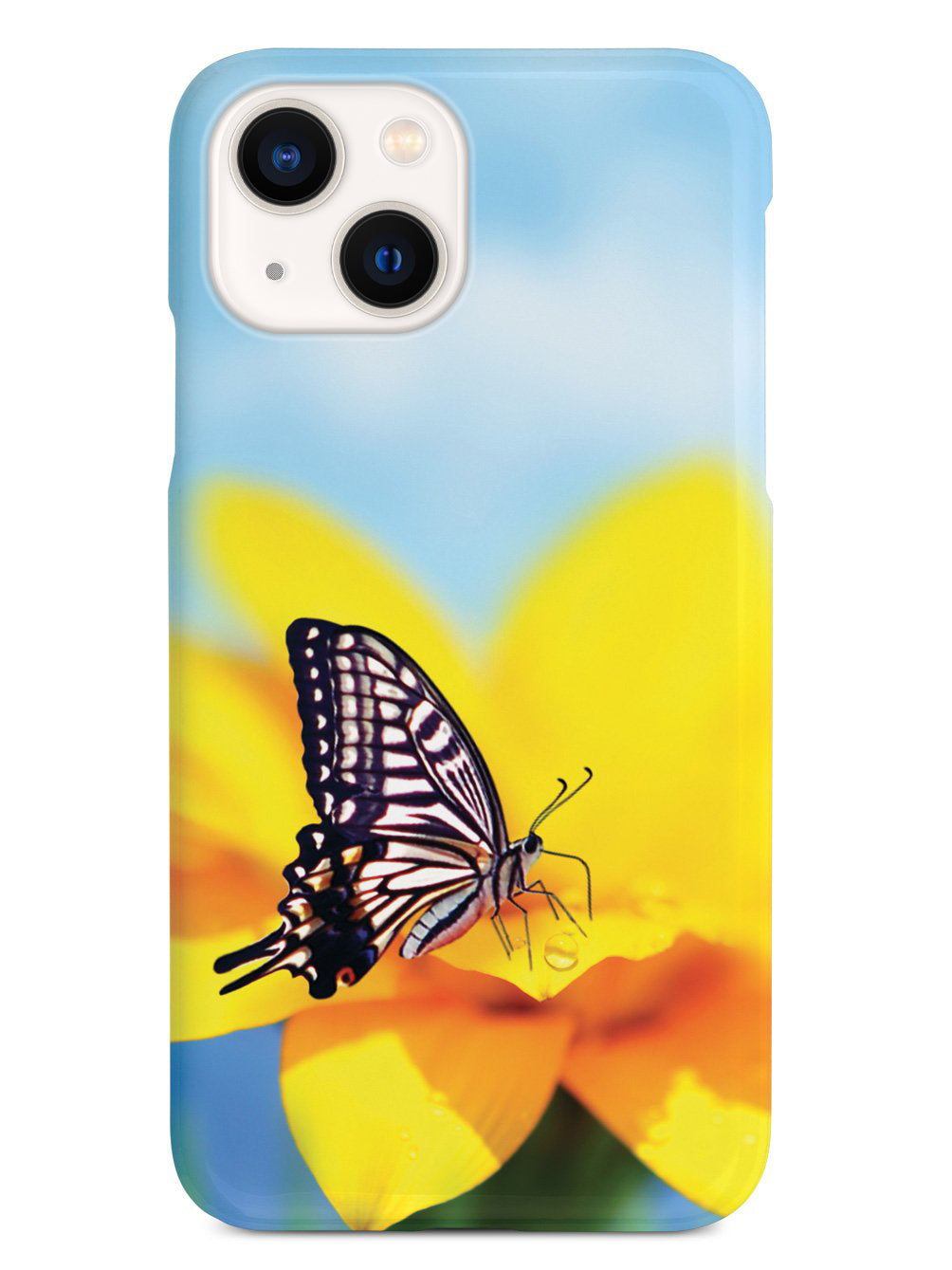 Monarch Butterfly on Yellow Flower - Black Case