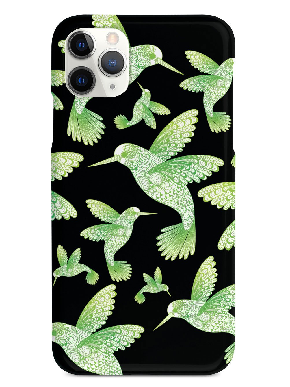 Zentangle Hummingbirds - Green - Black Case