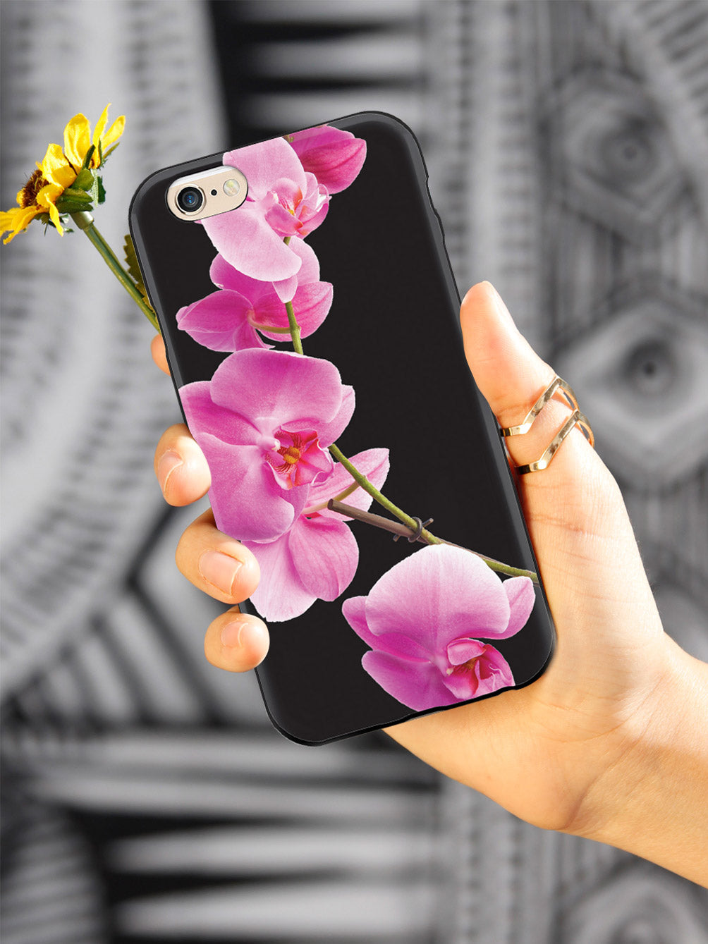 Pink Orchid - Black Case