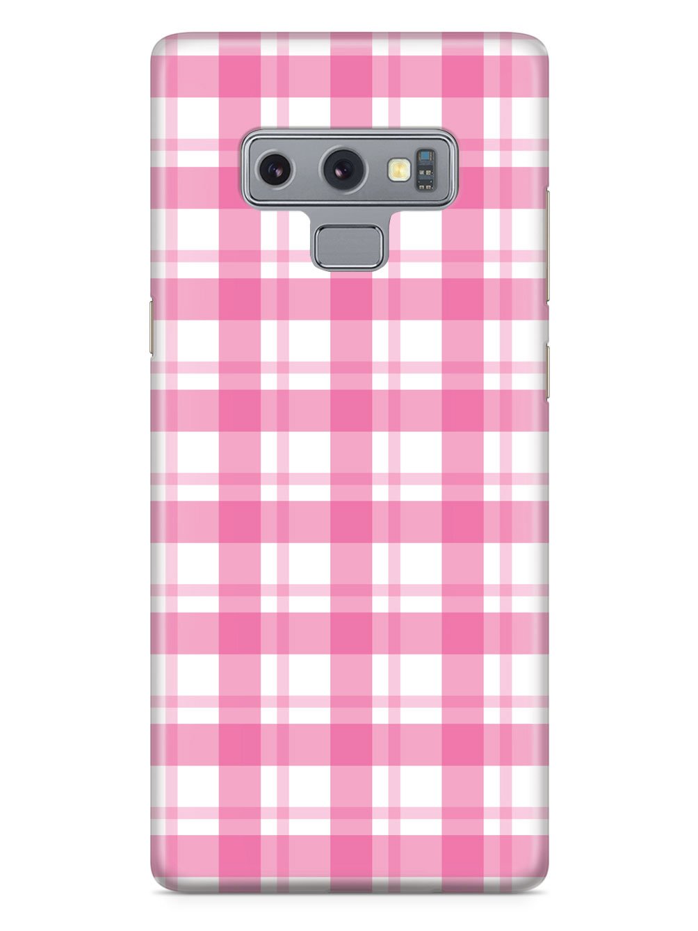 Pink and White Plaid - White Case
