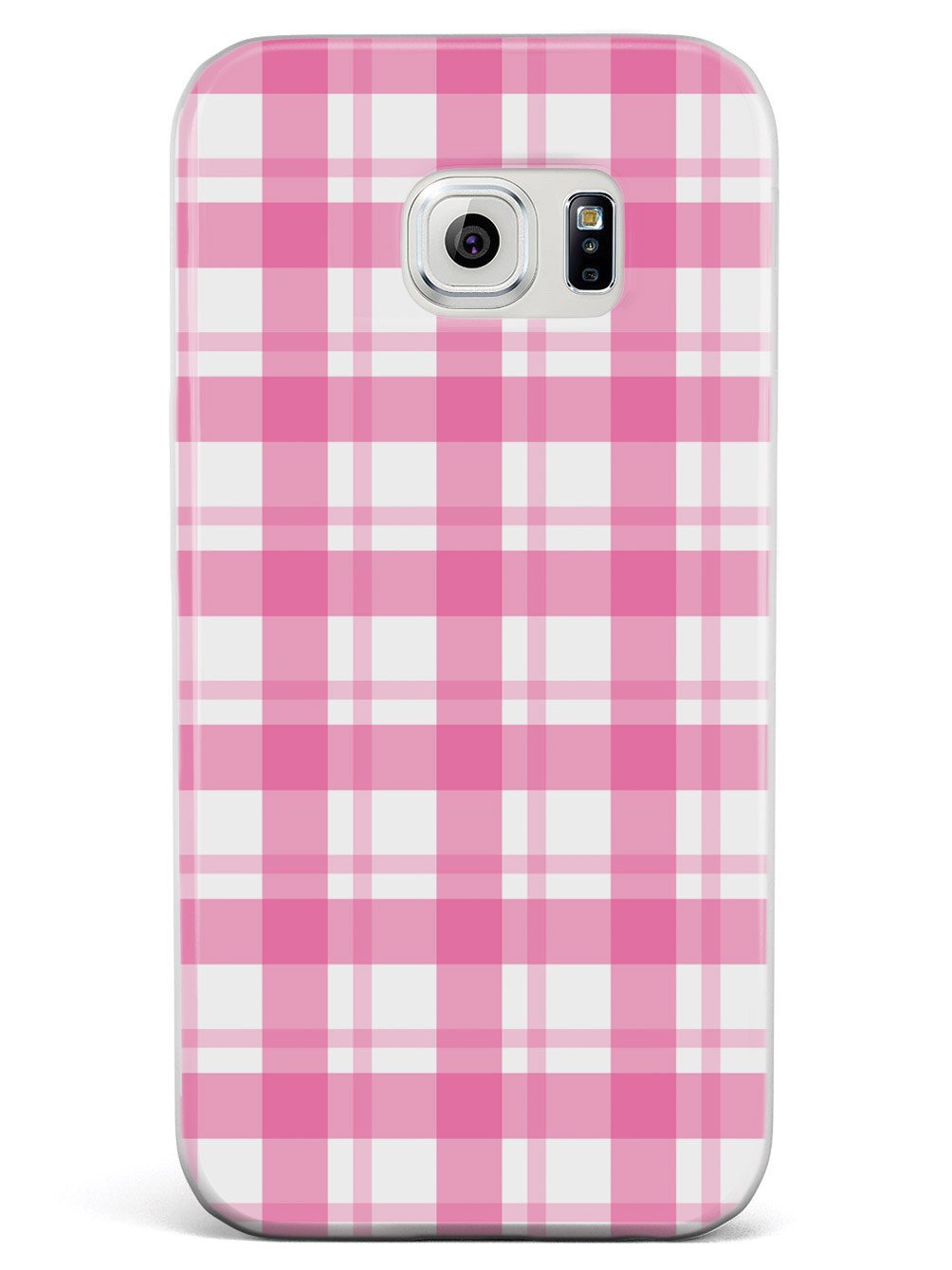Pink and White Plaid - White Case