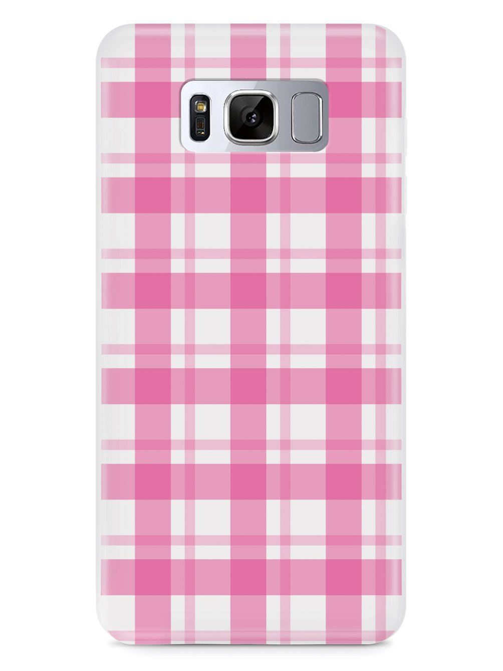 Pink and White Plaid - White Case