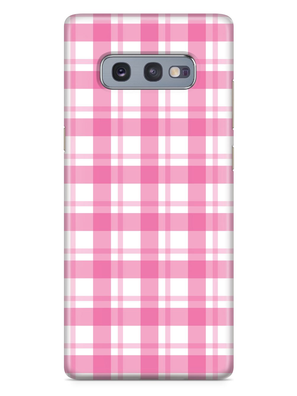 Pink and White Plaid - White Case