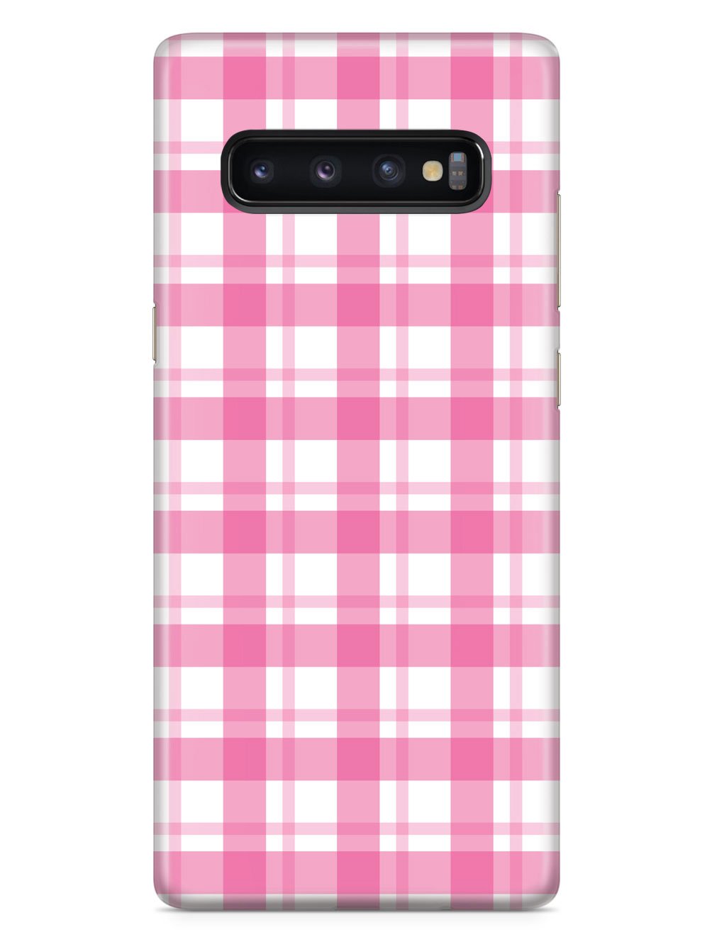 Pink and White Plaid - White Case