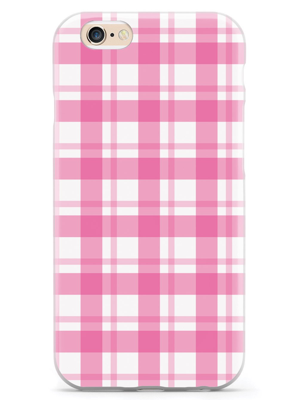 Pink and White Plaid - White Case