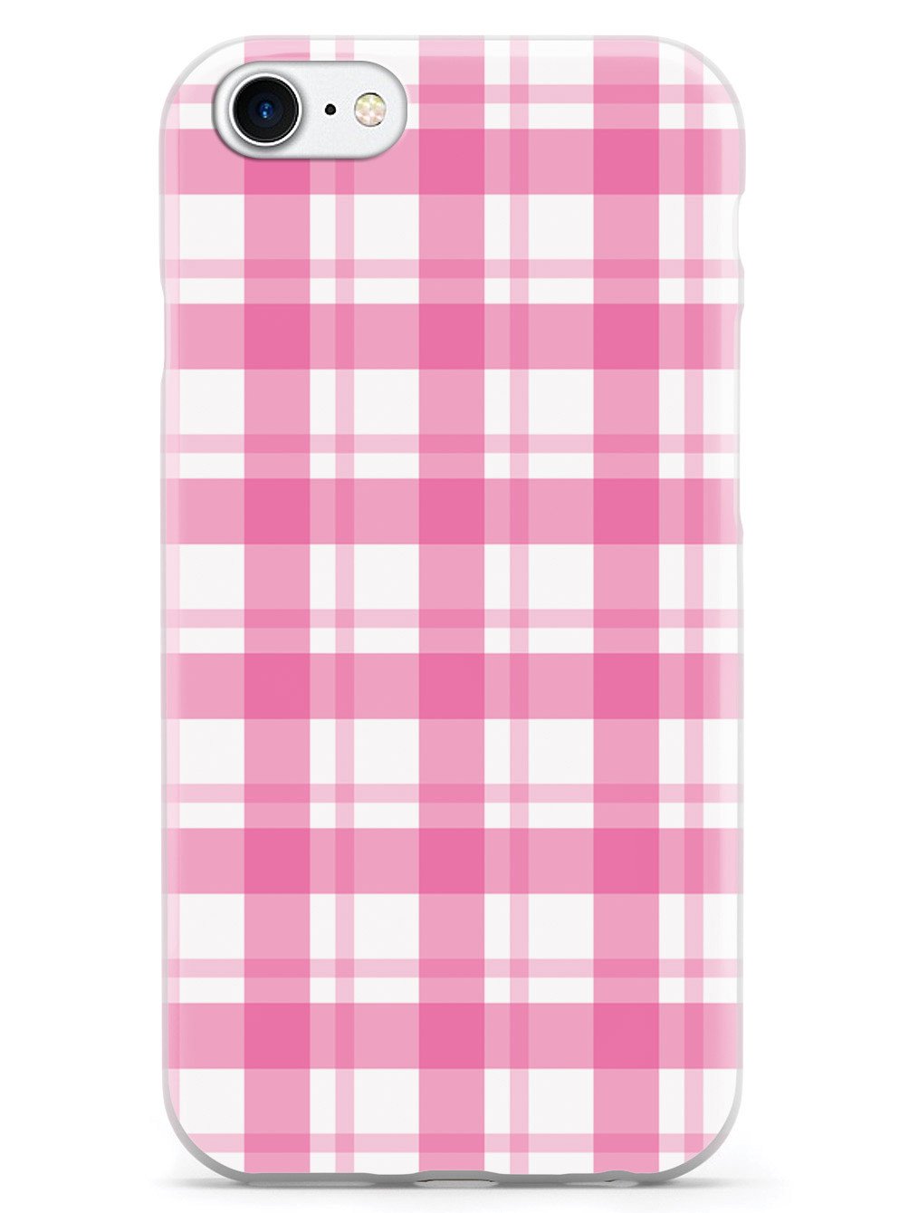 Pink and White Plaid - White Case