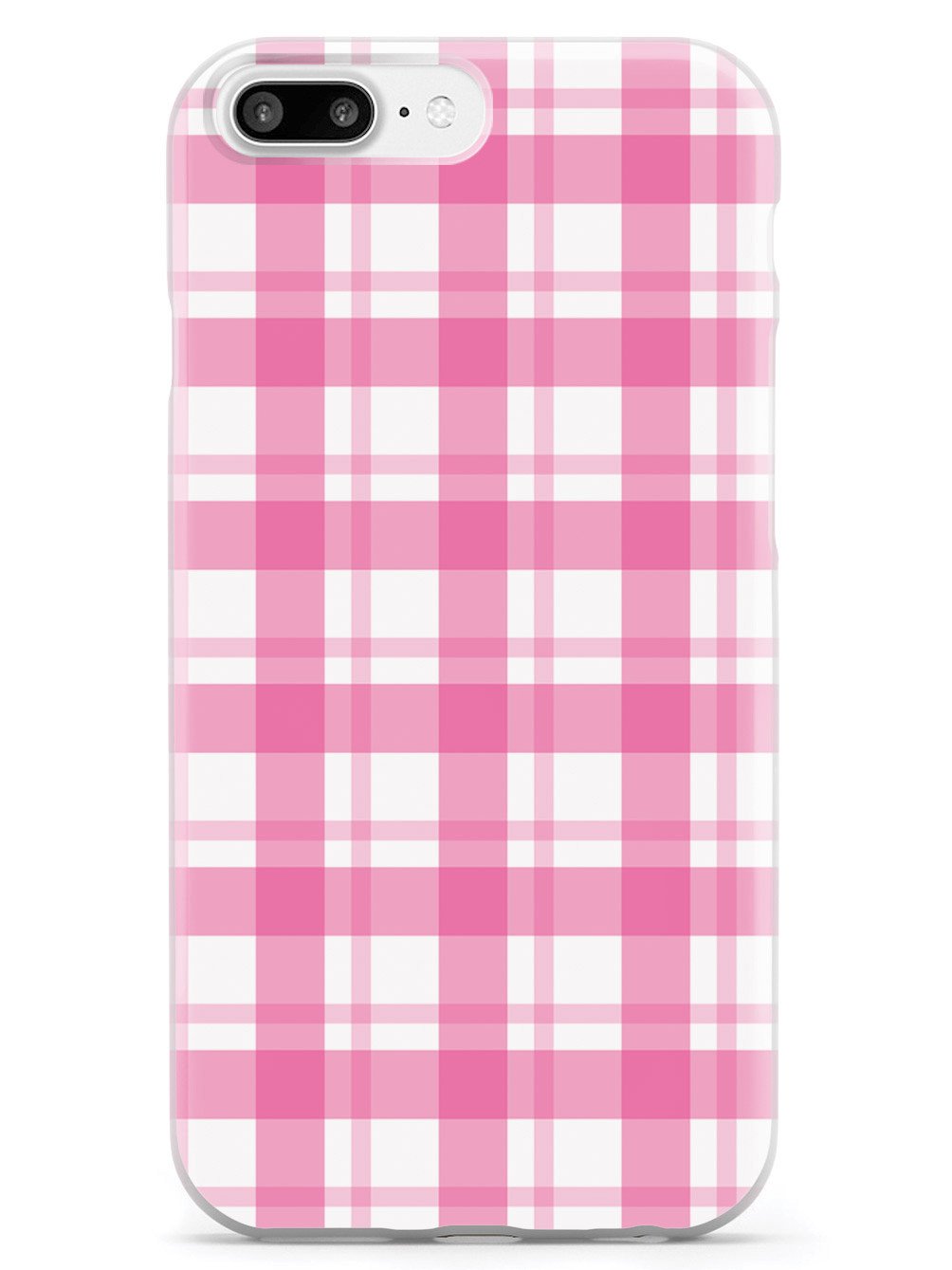 Pink and White Plaid - White Case