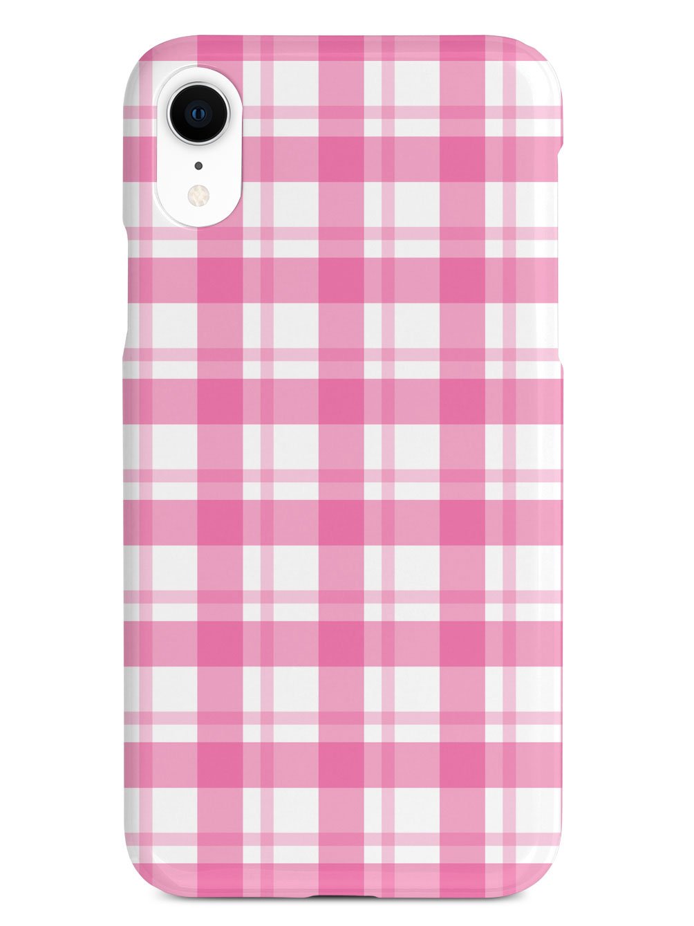 Pink and White Plaid - White Case
