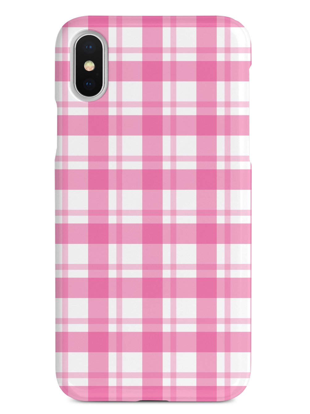 Pink and White Plaid - White Case