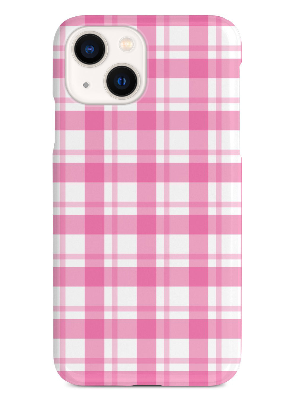 Pink and White Plaid - White Case