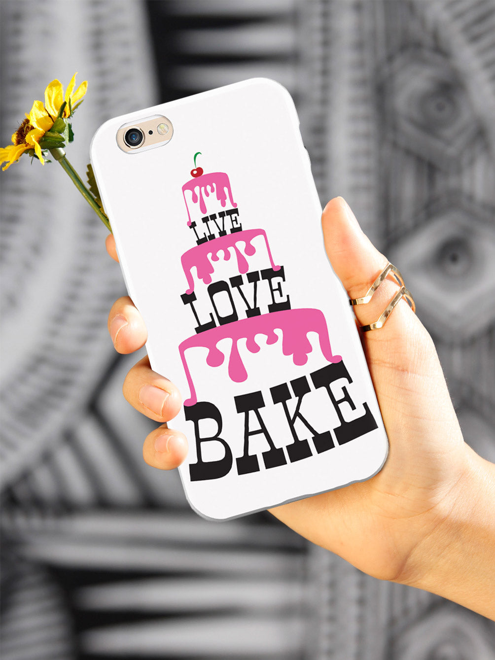 Live Love Bake - Pink Cake Tower - White Case