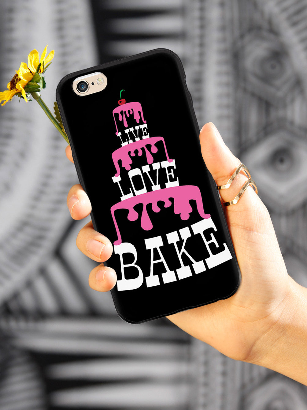 Live Love Bake - Pink Cake Tower - Black Case