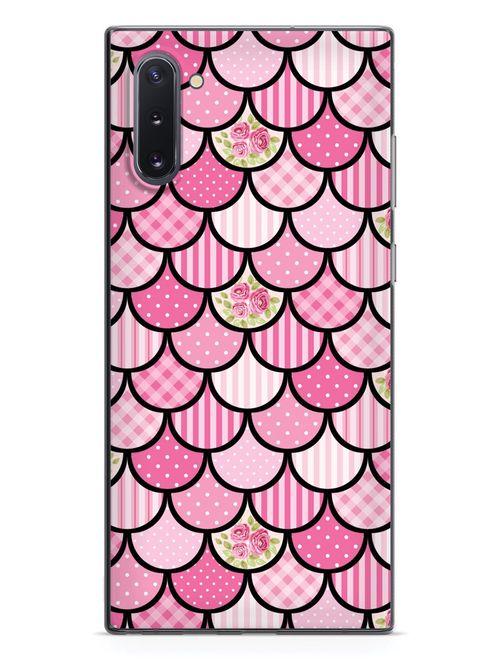 Mermaid Scales - Pink Patchwork - Black Case