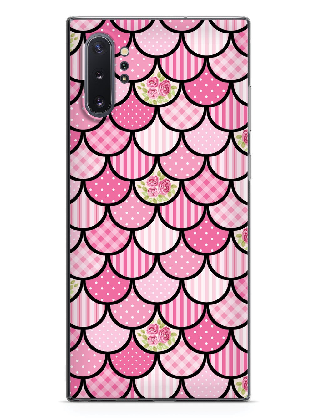 Mermaid Scales - Pink Patchwork - Black Case
