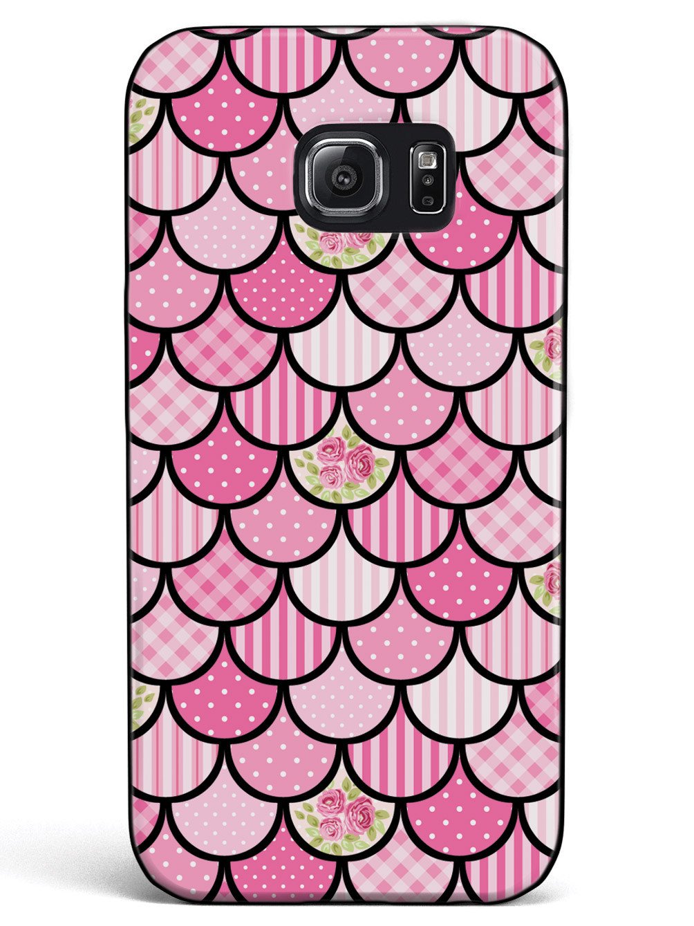 Mermaid Scales - Pink Patchwork - Black Case