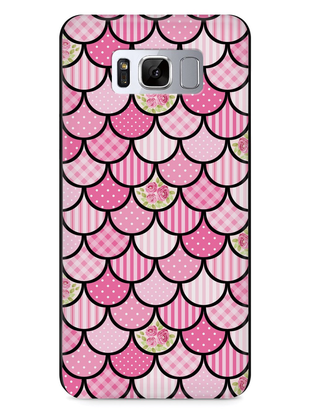 Mermaid Scales - Pink Patchwork - Black Case