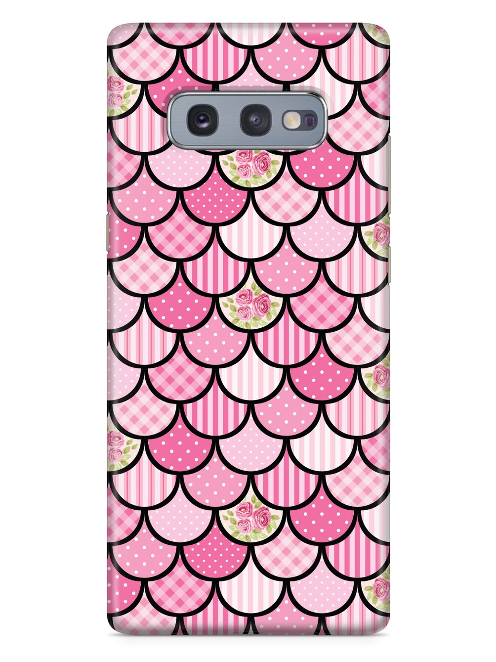 Mermaid Scales - Pink Patchwork - Black Case