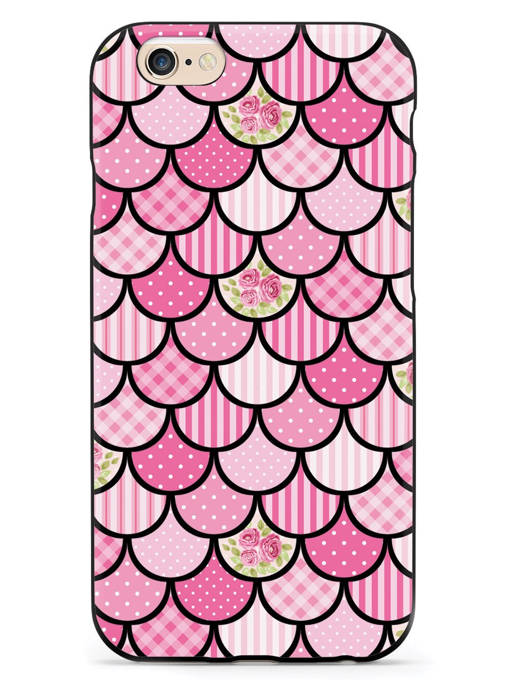 Mermaid Scales - Pink Patchwork - Black Case
