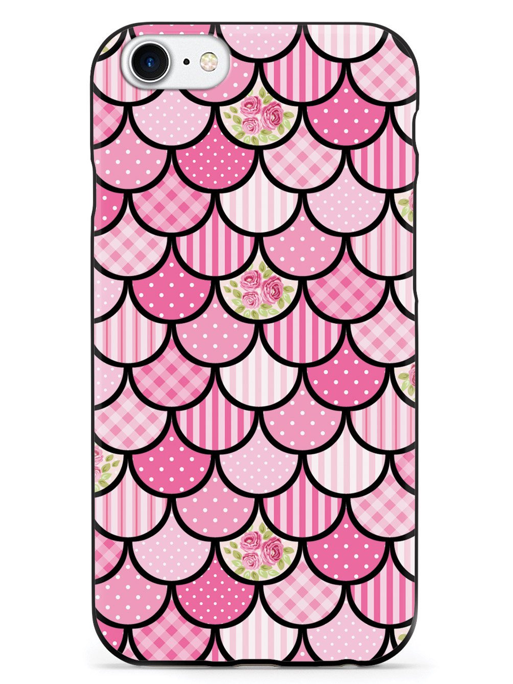 Mermaid Scales - Pink Patchwork - Black Case
