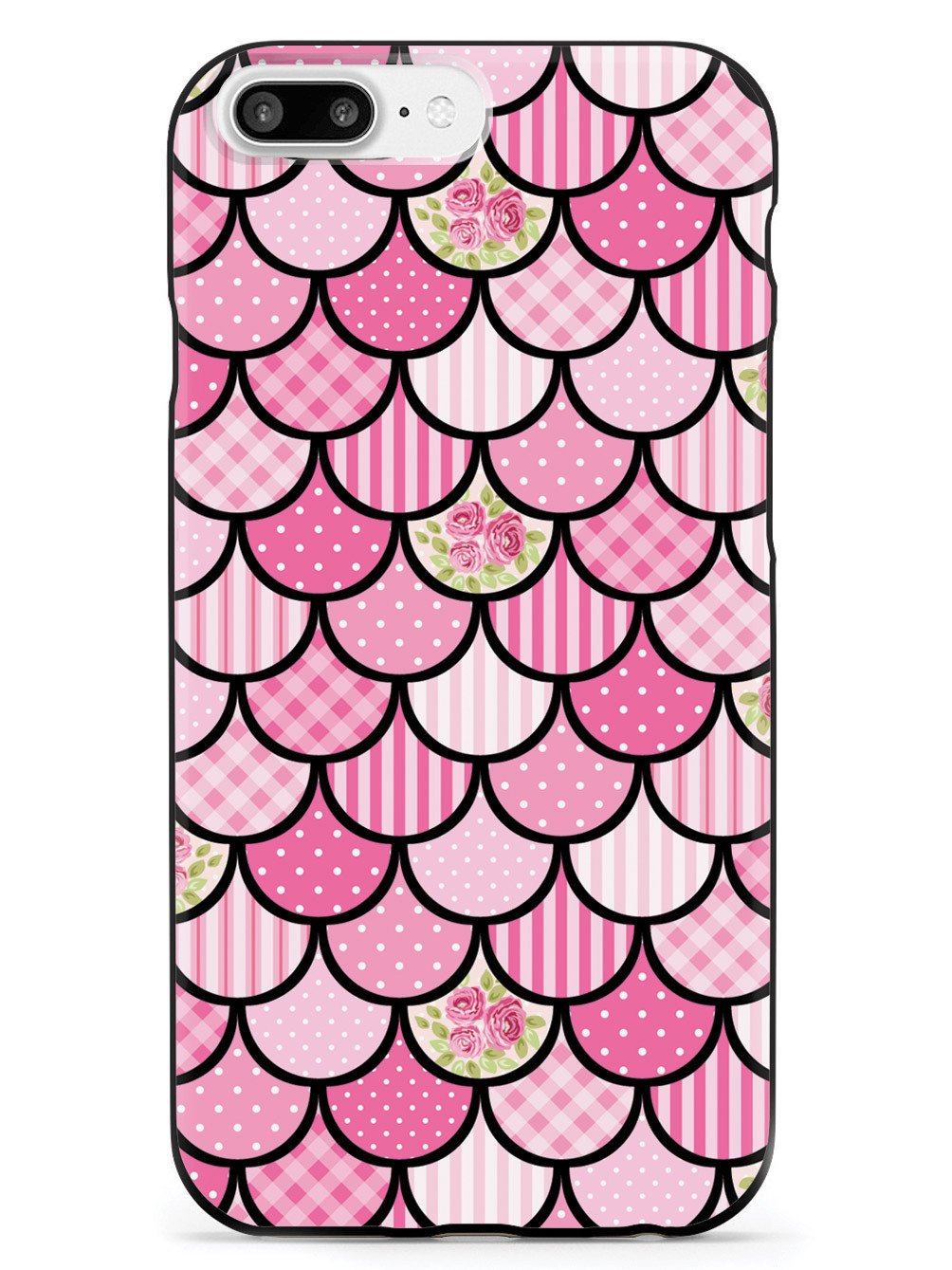 Mermaid Scales - Pink Patchwork - Black Case