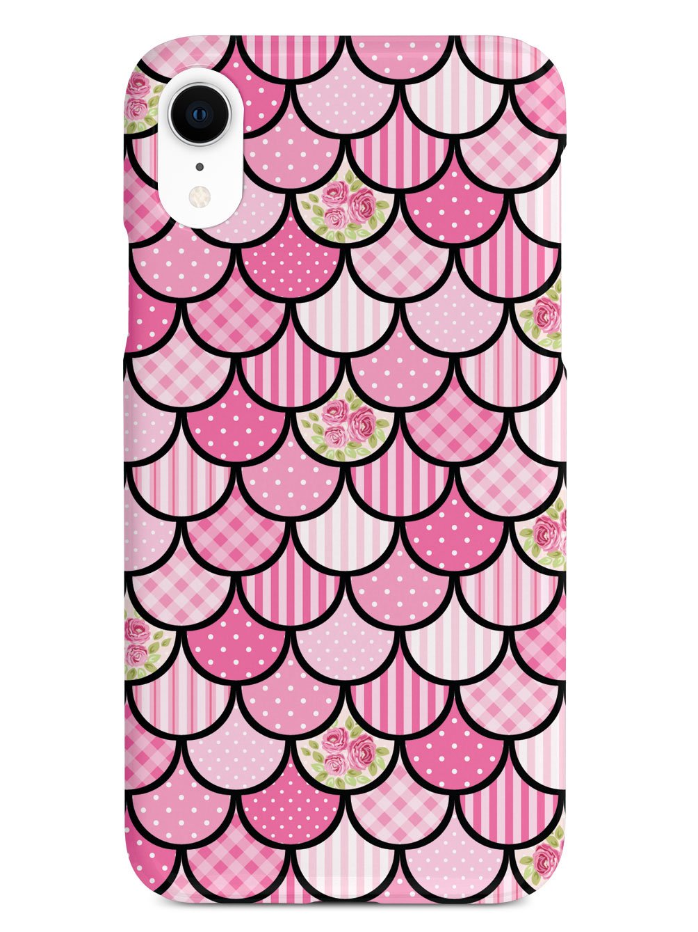 Mermaid Scales - Pink Patchwork - Black Case