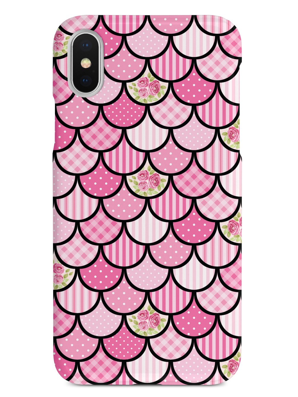 Mermaid Scales - Pink Patchwork - Black Case