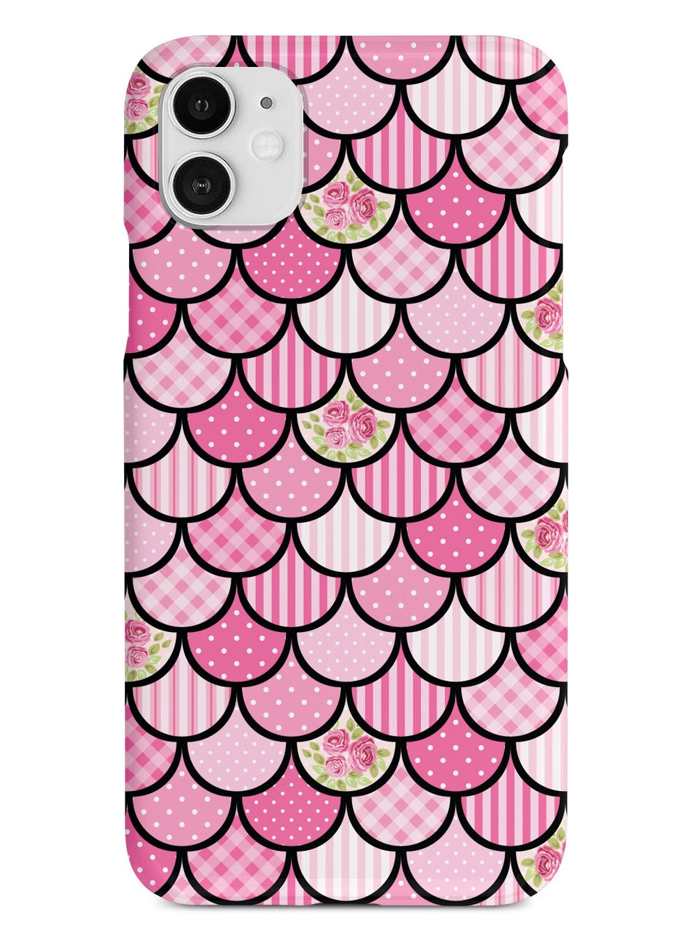 Mermaid Scales - Pink Patchwork - Black Case