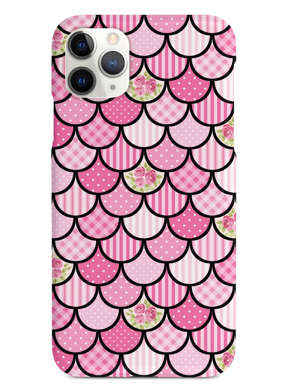 Mermaid Scales - Pink Patchwork - Black Case