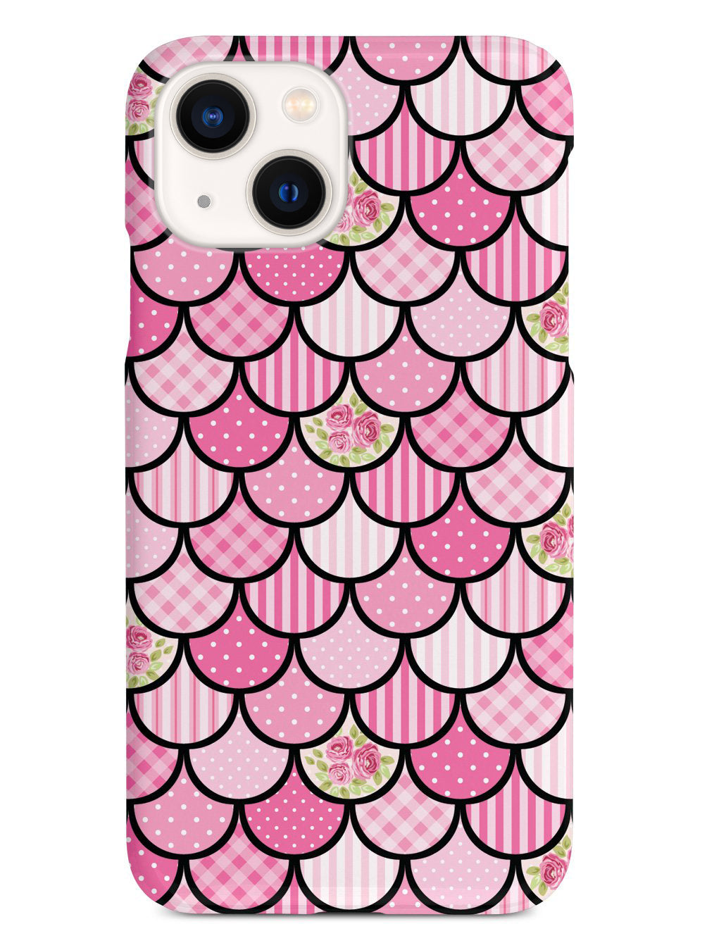 Mermaid Scales - Pink Patchwork - Black Case